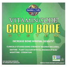 Garden of Life Vitamin Code Grow Bone System 2 Part Program Gluten-Free, Kosher,