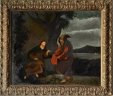 IMPORTANT 18TH CENTURY ANTIQUE RELIGIOUS JESUS CHRIST OIL PAINTING OLD GOD 1700s