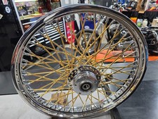 American Wire Wheels Rims 60 Spoke Gold Chrome 18 X 8.5 21 X 2.15 Harley American Wire Wheels Rims 60 Spoke Gold Chrome 18 X 8.5 21 X 2.15 Harley