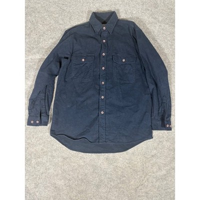 Moose Creek Mens Button Up Shirt Dark Blue Long Sleeve Flannel Size M