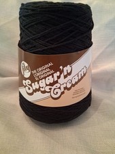 Lily Sugar N Cream 100 Cotton 14oz Yarn Cone.  "Black" New