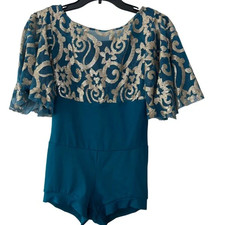 Girls Costume Dance Gymnastics Unitard Weissman Stretchy Recital Large Child LC