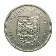 Jersey 5 New Pence 1980 Coin Elizabeth II Z1730