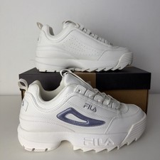 Fila Disruptor bianco/viola donna UK 5,5 nuovo con scatola