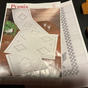Permin Hardanger Doily Chart w/tulips