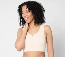 Breezies Women Bra M Floral Jacquard Seamless Wirefree Contour Peach A641487