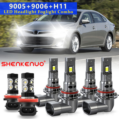 For Toyota Avalon 2013-2017 LED Headlight Hi/Lo Beam + Fog Light Bulbs White Kit