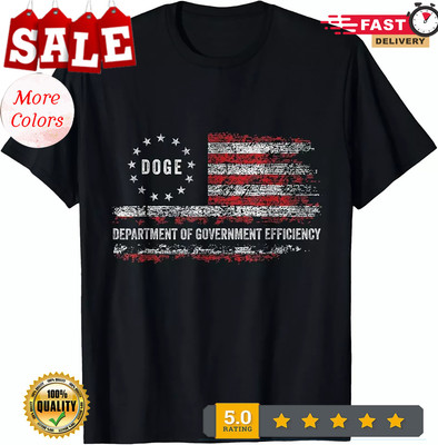 2025/DOGE DEPARTMENT OF GOVERNMENT EFFICIENCY D.O.G.E. US Flag Unisex T-Shirt