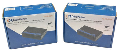 Qty 2 New Cable Matters Receiver Box A/V Extender over Single Cat6 Cable 103002R