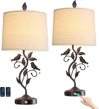 27" Set of 2 Touch Farmhouse Table Lamps for Living Room with 3-Way Dimmable 2 U