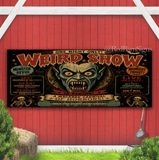 Weird Show Halloween Spooky Horror Indoor Outdoor Banner Sign with grommets