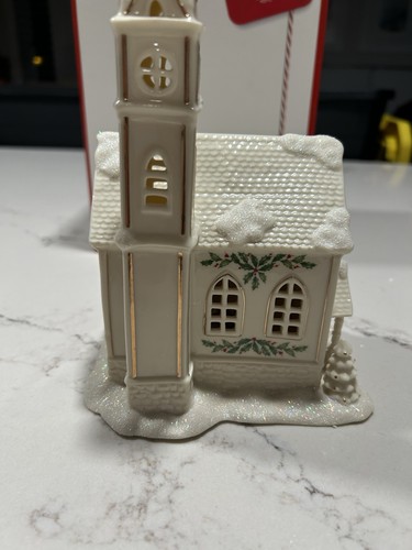 Lenox Holiday Village Lit Church Lighted Flawed - Picture 6 of 9