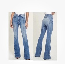Revice Denim Sz 25 Star Venus Flare Jeans Medium Wash 31.5  Inseam High Waisted
