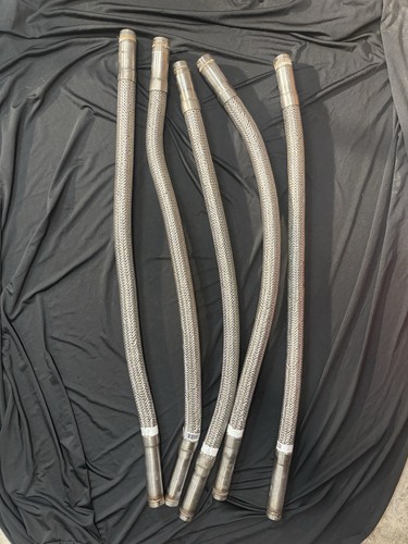 Lot 6 Stainless Steel Fire Sprinkler Flexible Hose 36” 1” NPT Braided FM