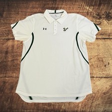 USF Bulls White Under Armour Heatgear Polo Shirt Men's Size XL 1