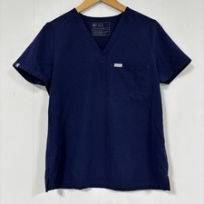 FIGS Technical Collection Scrub Top Navy Blue V-Neck Size Small