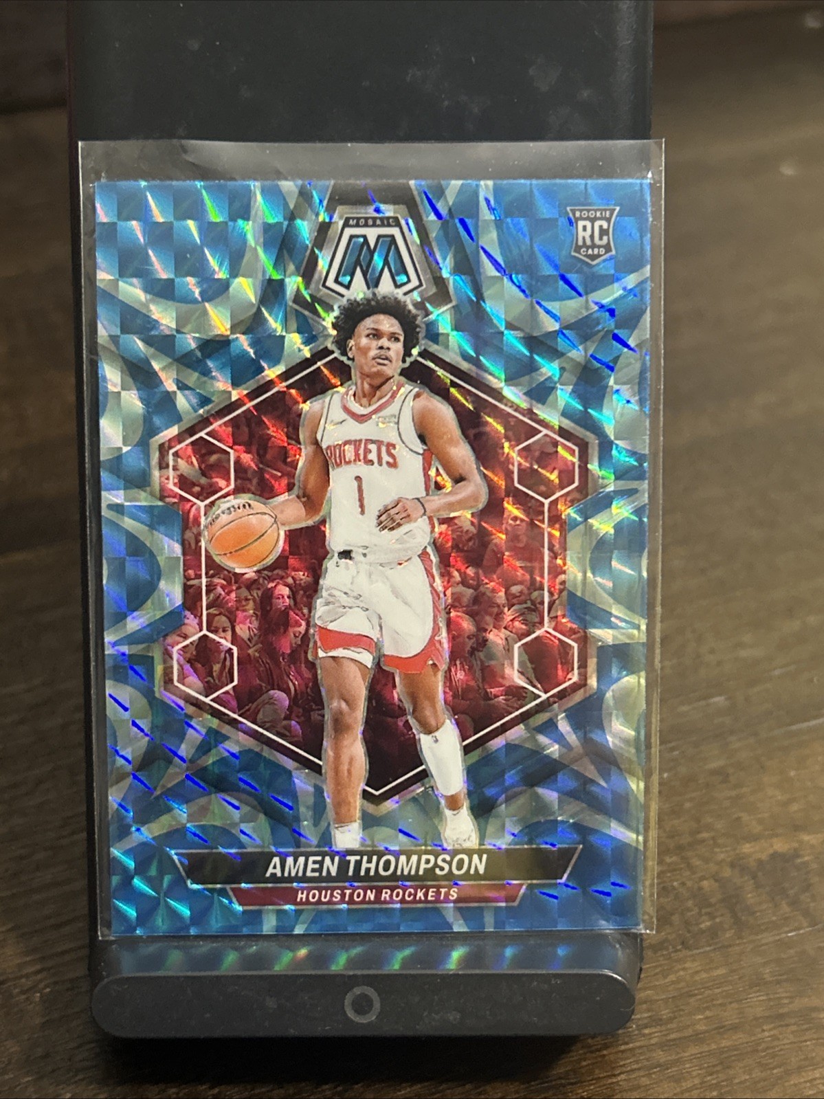 2023-24 Panini Mosaic - Rookies Amen Thompson #230 Reactive Blue Mosaic Prizm...