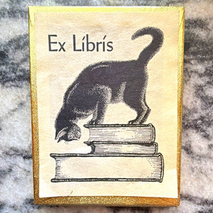 Antioch Bookplate Company Ex Libris Cat on Books Illustrated Bookplates