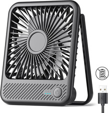 USB Desk Fan, Strong Wind Ultra Quiet Small Personal Fan with 180 Tilt Folding