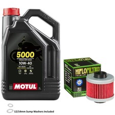 150 Elystar Oil and Filter Kit Motul 5000 10w40 4L Peugeot 2003 Inc Washer 9.19 per litre