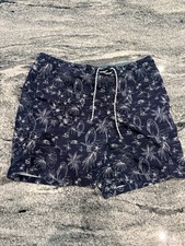 Goodfellow Co Men's Blue Floral Tropical Size XXL Lined Swim Trunks