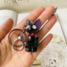 Cute Black Cat PVC Keychain Bag Charm Key Ring Purse Accessory Gift
