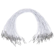 150 Pcs White Elastic Cord 14" 1.2mm Barbed Rope Stretch Metal Ends for Masks