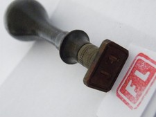 Antique/Vintage Wax Seal Turned Wood Handle Brass Head with Initials FL