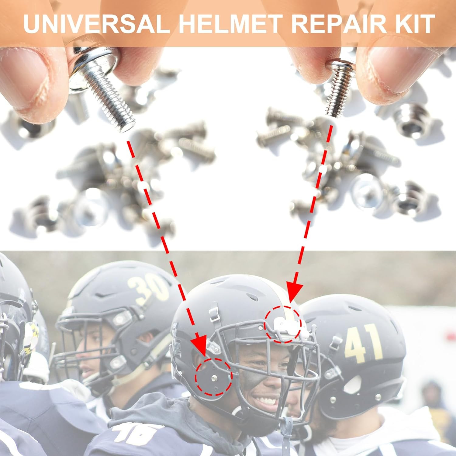 24 Pcs Stainless Steel Helmets Visor Screws, Hockey Helmet Repair Kit, Footba...