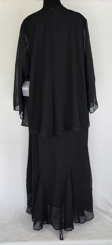 Catherine's Black Masquerade Beaded Dress & Jacket Set 26W NWT - Picture 2 of 10