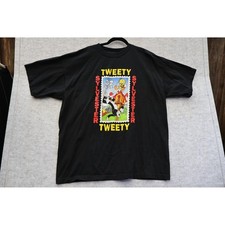 Vintage 1997 Looney Tunes Sylvester Tweety Stamp T-Shirt Black Mens 2XL USA Made