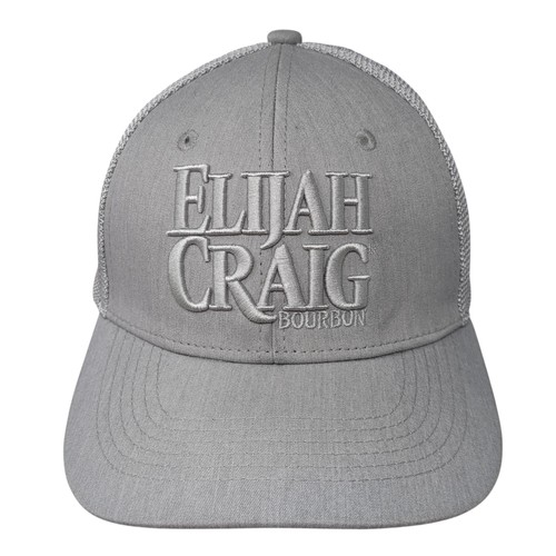 Elijah Craig Bourbon Snapback Trucker Hat Gray One Size Embroidered