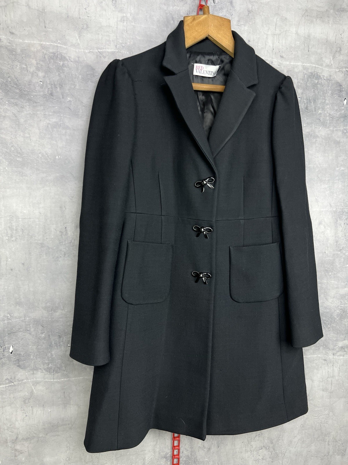 Red Valentino Black Wool Women’s Coat Size 44 thumbnail 3