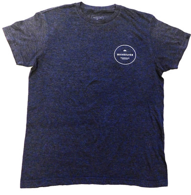 Quicksilver Circled Script MT0 Men's T-Shirt Charcoal Grey Sz Medium Soft Cotton