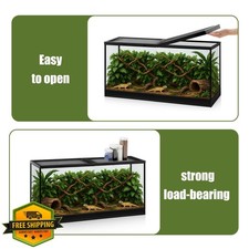 Landhoow 60 Gallon Reptile Terrarium Screen Cover Large Hinged Door
