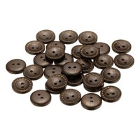 30Stk HolzknöPfe Zum NäHen,18Mm,2 LöCher,Rund,FüR Kleidung,Dunkelbraun