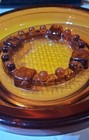 Vintage Large Amber Glass Ashtray Cigarette Cigar - 8 in. Table Top - Heavy — photo 3