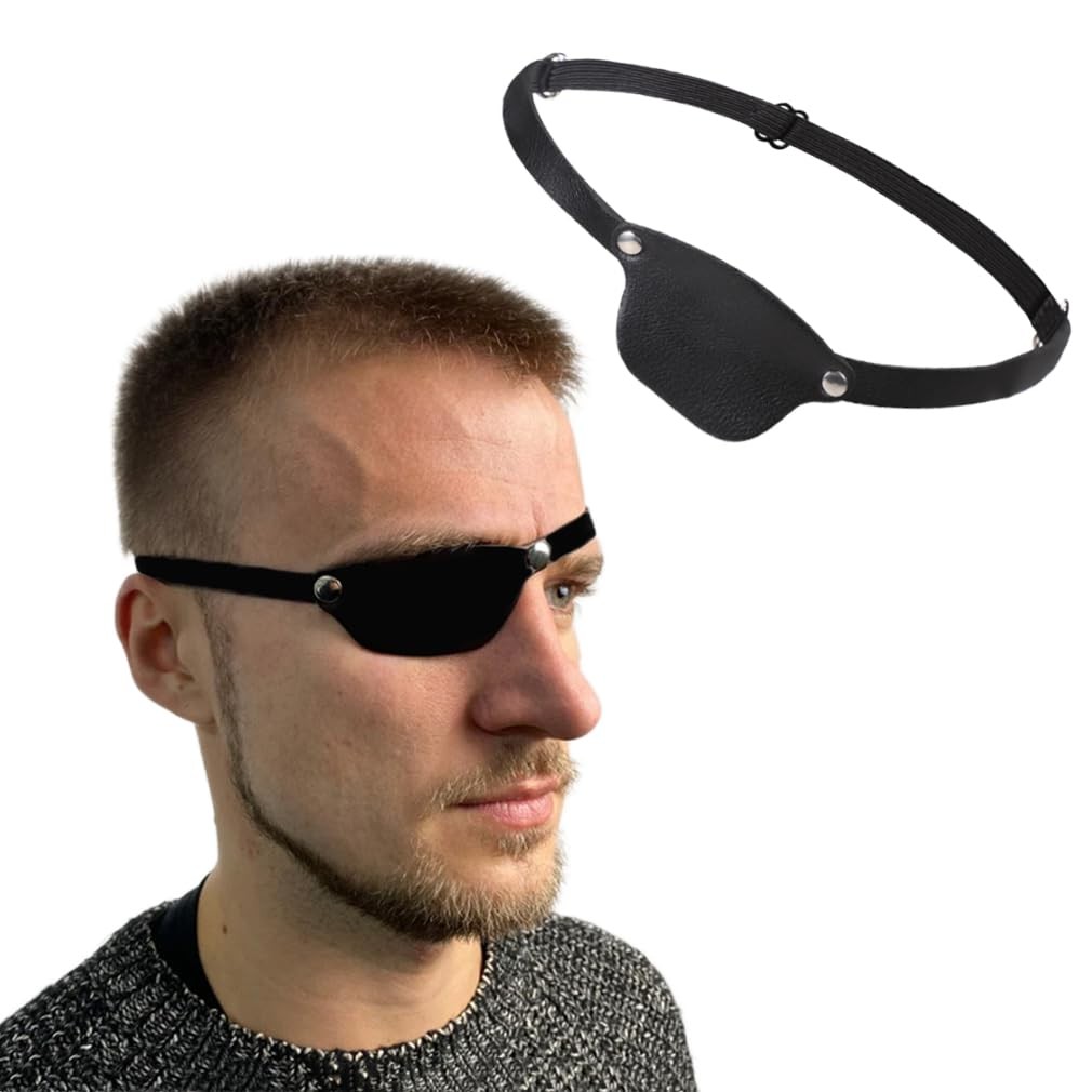 Pirate Eye Patch Black Leather Eye Patch for Men Women Medical Eye