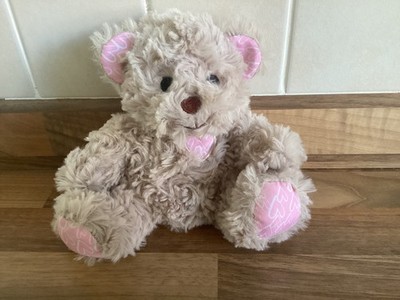 Poundland Get Comfy Kuschel Teddybär Stofftier rosa Herz Füße Ohren Mini 6 Zoll