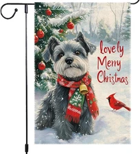 Christmas Dog Garden Flag 12x18 Inch Double Sided Lovely Merry 2025-RMQ-776 