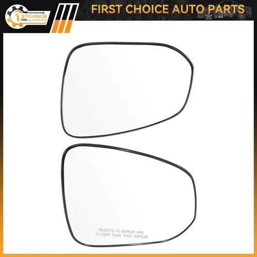 (Pair) Side View Mirrors Glass Fits 2013-2017 Toyota Rav4 Flat+Convex Chrome