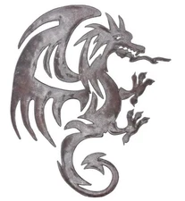 Fire Breathing Mystical Dragon, Quality Haitian Metal Sculpture, Fair Trade