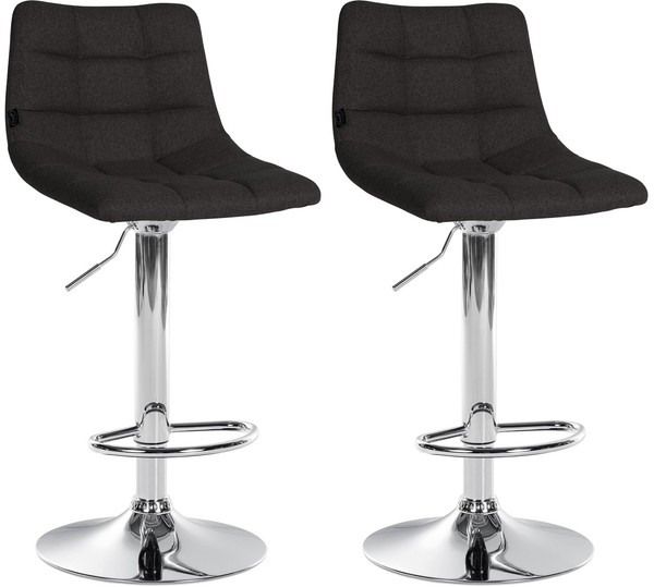 2Er Set Barhocker Jerry Stoff Chrom Schwarz-image