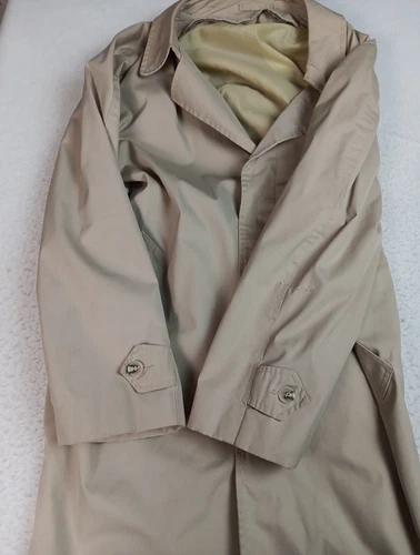 VTG Raleigh's Washington Mens Beige Trench Coat Size 44R Tan Overcoat image 4