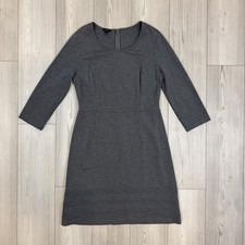 Talbots Women’s 12 Gray Fit & Flare Stretch Knit Dress Career