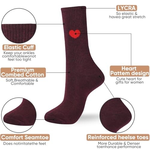 Women's Cute Cotton Crew Athletic Running Socks - 9-11 5pairs-light Color - Picture 3 of 7