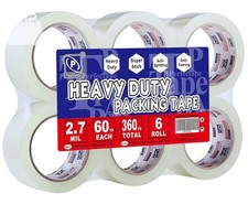 Packing Tape 6 Rolls 360 Yards Clear Heavy Duty 2.7mil Shipping