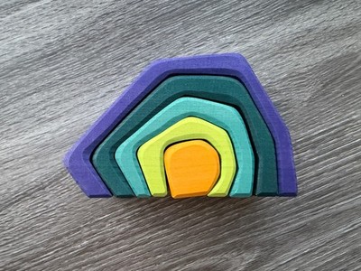 GRIMM'S  LARGE Earth  Wooden Blocks, NEW!! hight 16 cm