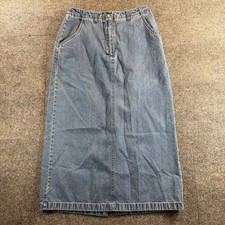 Vintage Denim Maxi Skirt 10 Cotton Y2K 90s Boho Western Modest Prairie Capsule