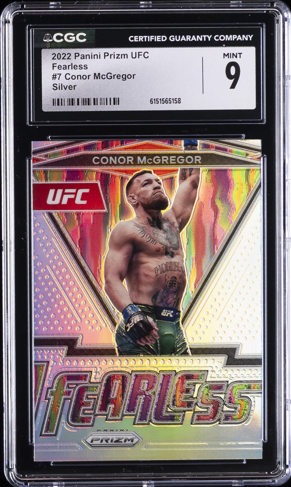 2022 PANINI PRIZM UFC FEARLESS SILVER #7 CONOR MCGREGOR CGC 9 view 1